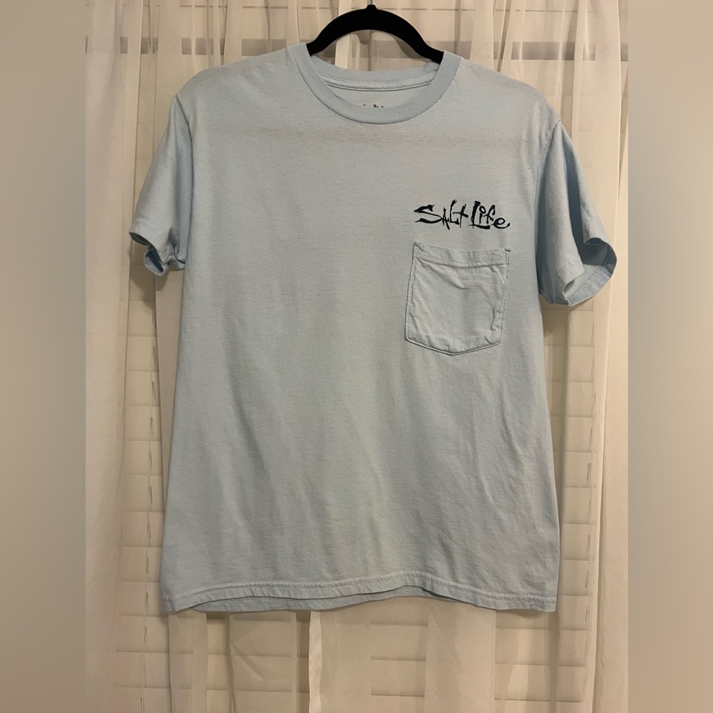 Men’s blue SALT LIFE short sleeve TEE shirt, Size SMALL